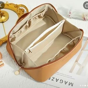 Travel Cosmetic Bag, Large Capacity Faux Leather NEW